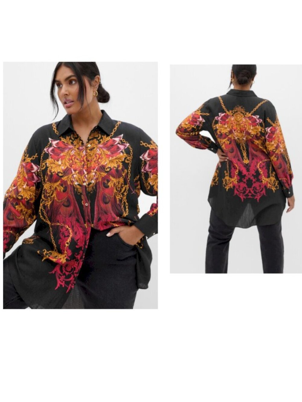 City Chic Savannah Lavish Shirt Ruby Lavish Size 14 New NWT